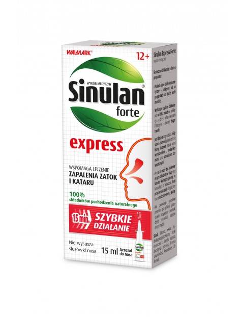 Sinulan express forte spray do nosa - zapalenie zatok i katar 15 ml wiek 12+