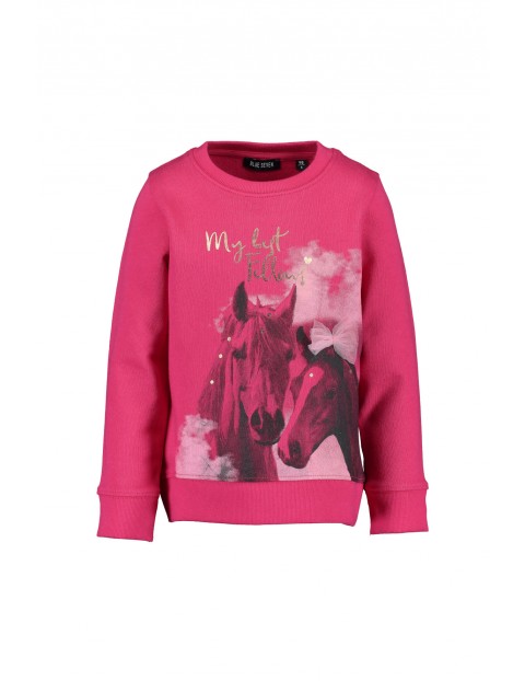 Różowa bluza dresowa z koniem
