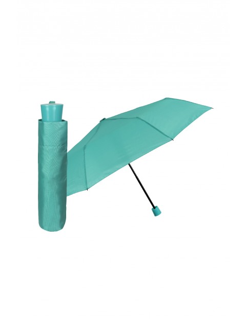 Parasol manualny mini turkusowy Ø98 cm