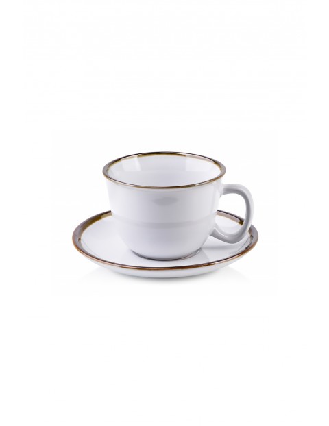 CAL WHITE Filiżanka porcelanowa 280ml ze spodkiem 15cm