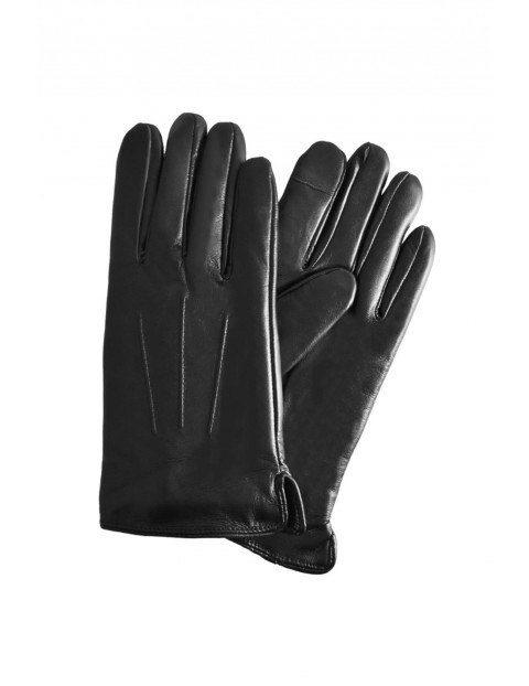 Rękawiczki męskie skórzane antybakteryjne - czarne roz. L