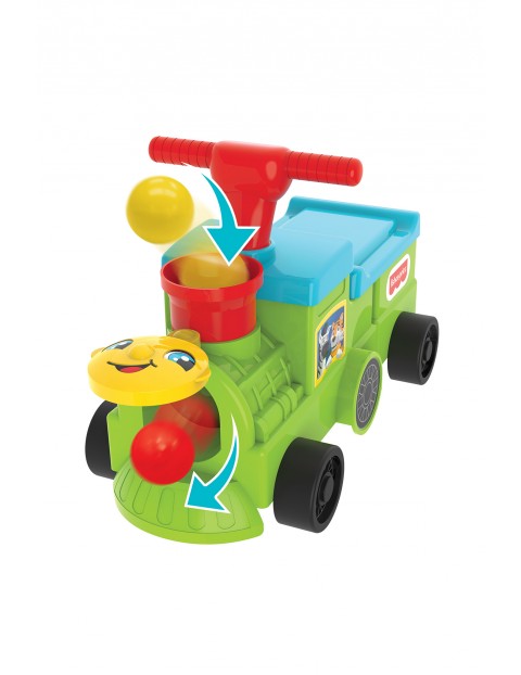 Jeździk LOKOMOTYWA z wyskakującymi piłkami Fisher Price