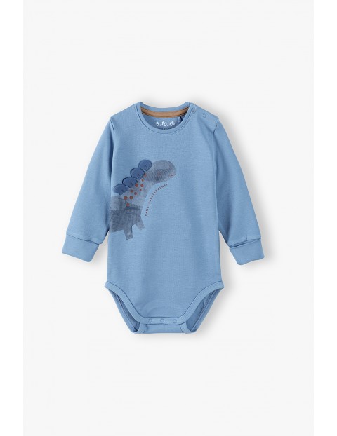 Body niemowlęce z dinozaurem - niebieskie 