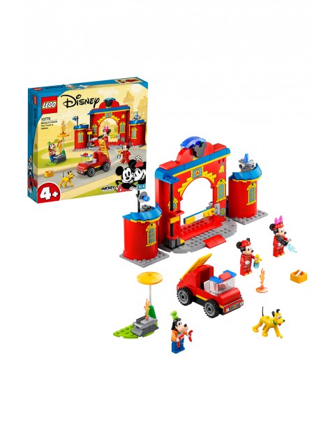 LEGO Mickey and Friends - Remiza i wóz strażacki Myszki Miki i przyjaciół - 144 elementów, wiek 4+ 