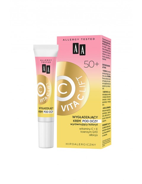 AA Vita C Lift 50+ wygładzający krem pod oczy wyrównujący koloryt 15 ml