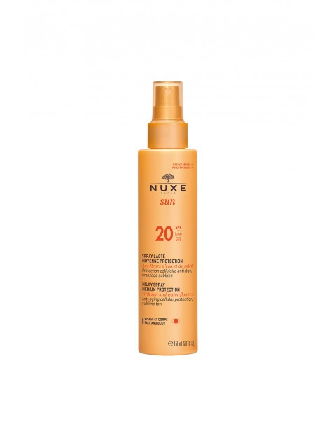 NUXE Sun Mleczko do opalania twarzy i ciała (w sprayu) - niska ochrona SPF20 150 ml 