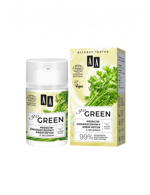 AA Go Green przeciwzmarszczkowy krem detox z selerem NATURAL 50 ml