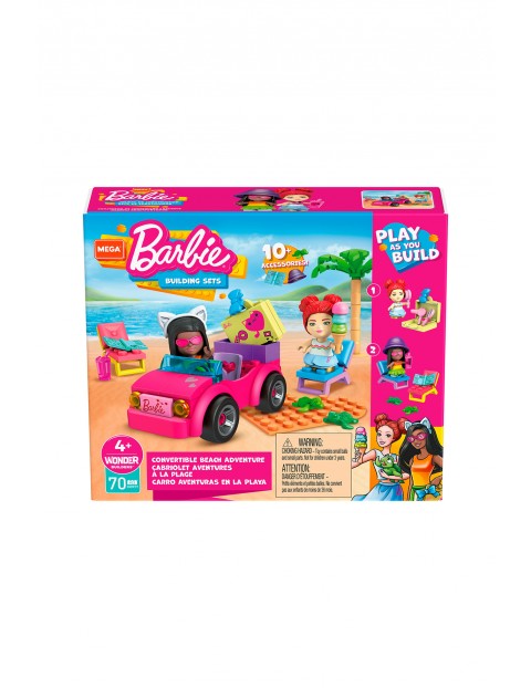 Mega Construx Barbie Plażowanie w Malibu Zestaw klocków + 2 figurki70el wiek 4+