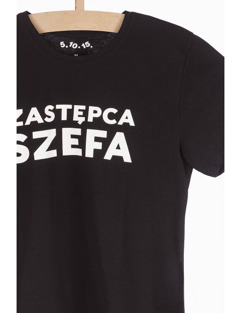 T-shirt męski czarny- Zastępca szefa