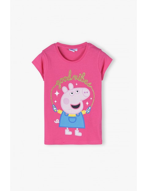 T-shirt dziewczęcy Świnka Peppa- różowy