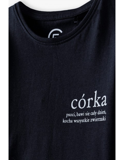 Bawełniany t-shirt dziewczęcy CÓRKA - ubrania dla rodziny