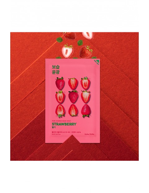 Holika Holika Pure Essence Mask Sheet - Strawberry maseczka na bawełnianej płachcie - 23 ml