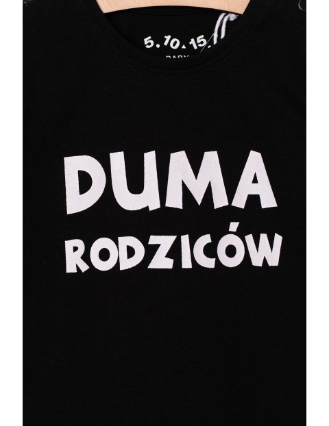 Czarna bluzka dziewczęca z napisem "Duma rodziców"