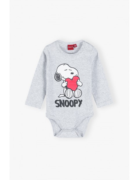 Bawełniane body niemowlęce z długim rękawem, Snoopy 