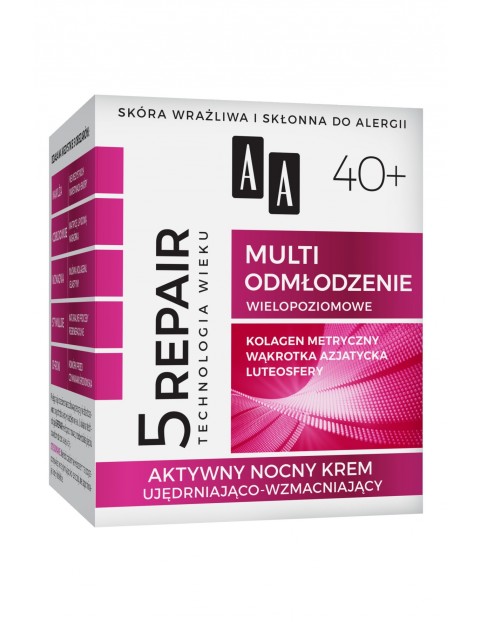 AA Technologia Wieku 5Repair 40+ Multi odmłodzenie aktywny nocny krem 50 ml