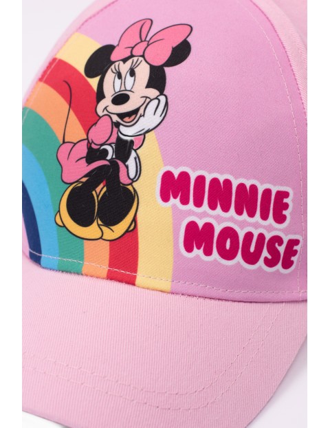 Czapka dziewczęca z daszkiem Myszka Minnie- różowa