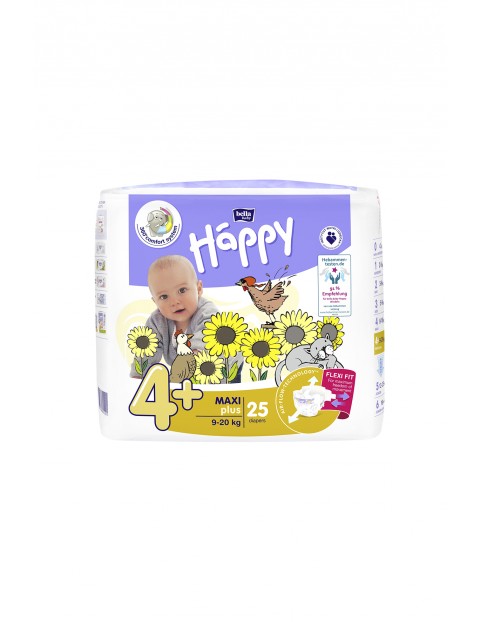 Pieluchy HAPPY średnie BBH MAXI+ - 25szt. 9-20kg 