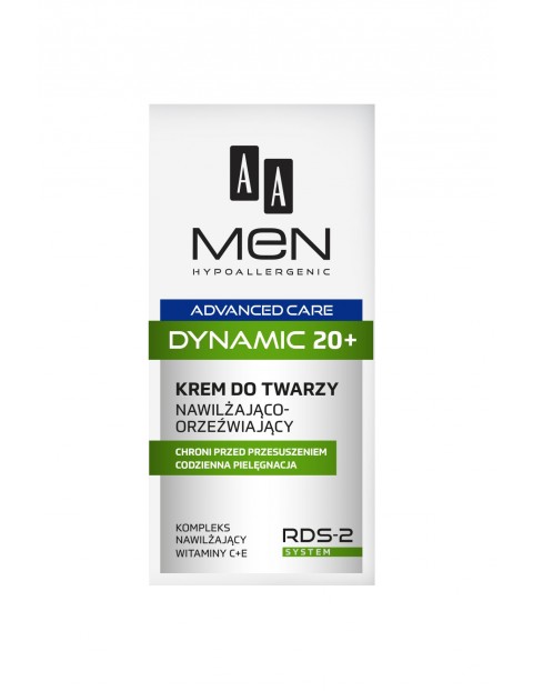 AA Men Advanced Care Dynamic 20+ Krem do twarzy nawilżająco-orzeźwiający 50 ml