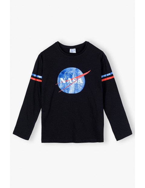 Bawełniana bluzka dziewczęca czarna NASA 