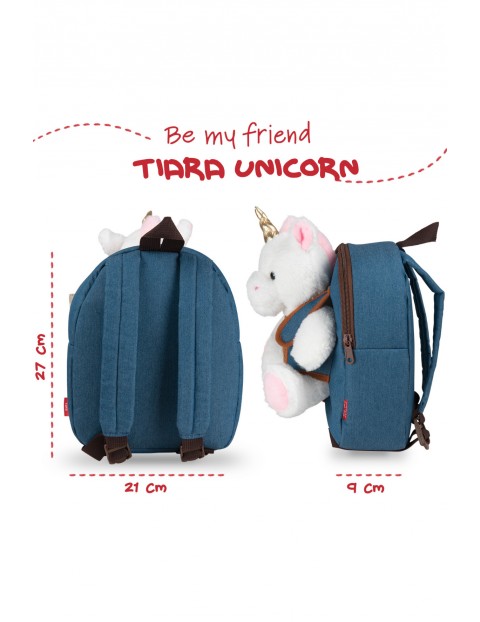 Plecak Denim z przytulanką - Tiara Unicorn wiek 2+