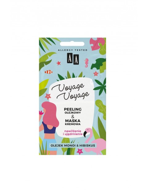 AA Voyage Voyage 2w1 peeling olejowy+maska kremowa olej monoi&hibiskus 2x5 ml