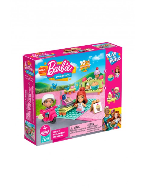 Mega Construx Barbie Cukiernia Zestaw klocków + 2 figurki 76el wiek 4+