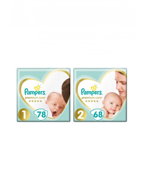 Pampers Premium Care 1 Newborn + 2 Mini- 146 szt