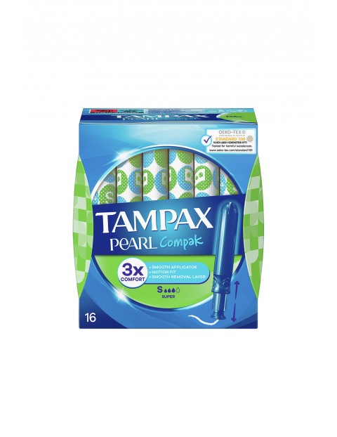 Tampax Compak Pearl Super Tampony z aplikatorem 16szt