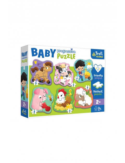 Puzzle dla dzieci Baby Progressive - Farma wiek 2+