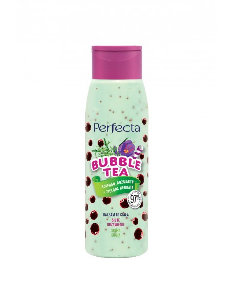 Perfecta Bubble Tea, balsam do ciała Silne odżywienie Szafran, Rozmaryn + Zielona Herbata, 400 ml