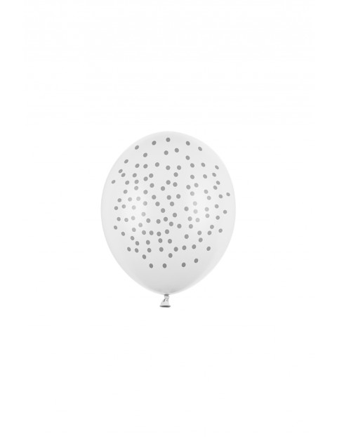 Balony 30 cm w złote kropki - Pastel Pure White 50 sztuk 