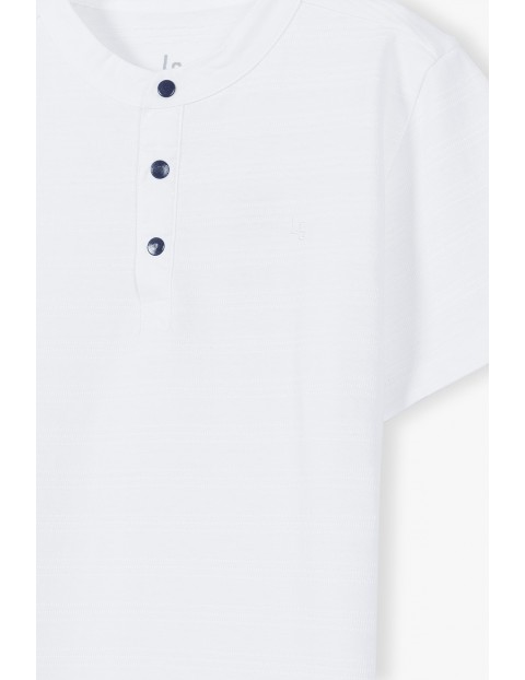 T-shirt chłopięcy bawełniany biały 