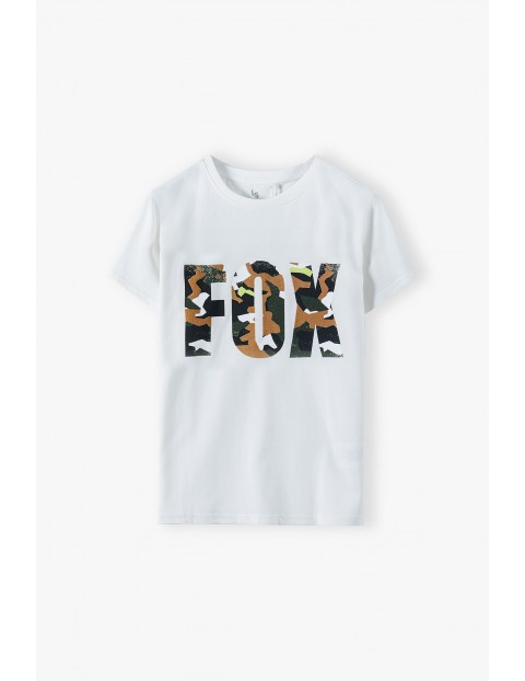 T-shirt chłopięcy z nadrukiem FOX