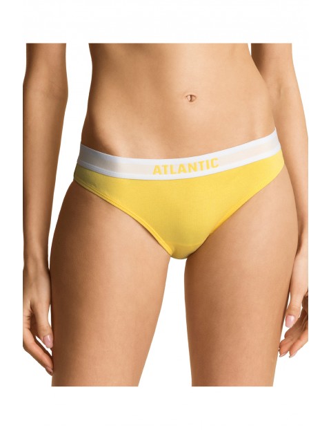 Figi damskie bikini Atlantic różowe, szare, żółte 3-pack