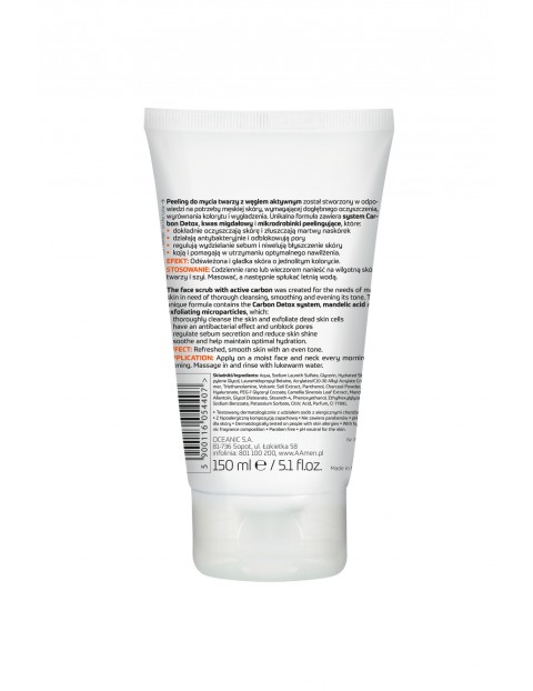 AA Men Carbon Care Peeling do mycia twarzy z węglem 150 ml