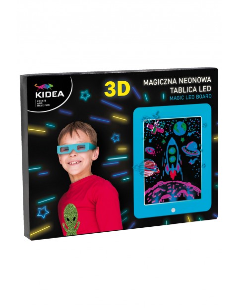 Magiczna neonowa tablica 3d led  niebieska