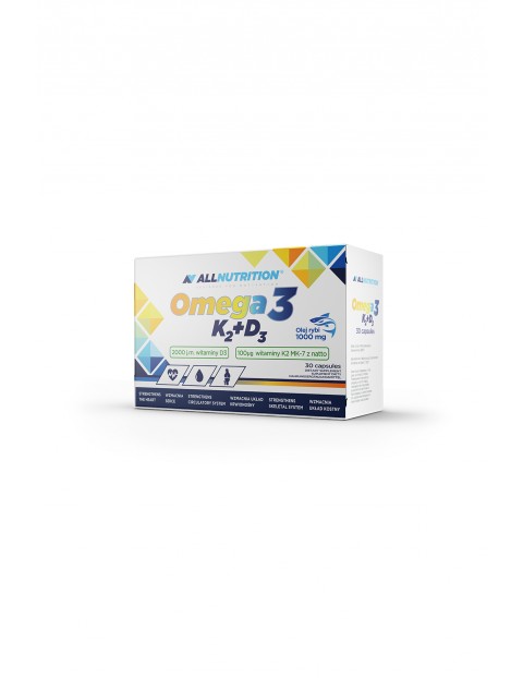 Suplementy diety - Allnutrition  Omega 3 D3 K2 -  30 kapsułek