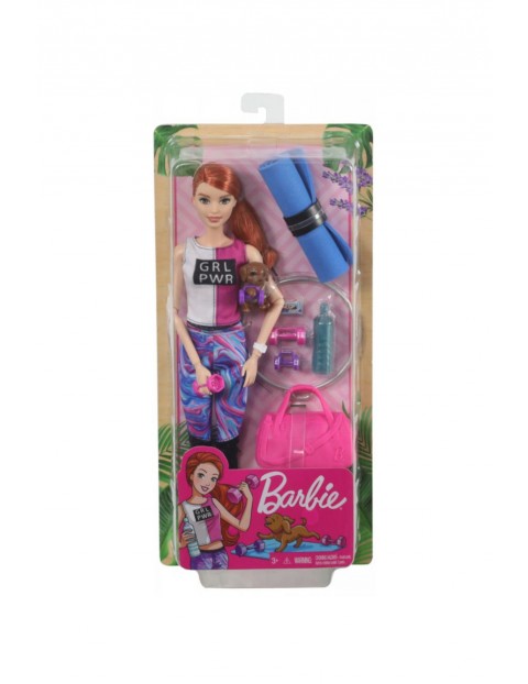 Barbie - Zestaw Relaks na siłowni Lalka z pieskiem i akcesoria wiek 3+