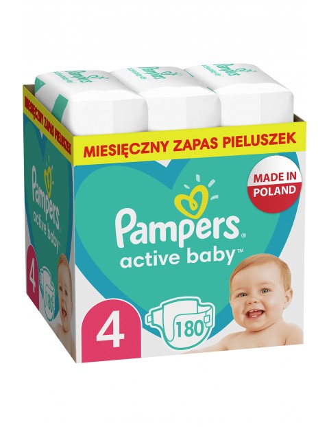 Pampers Active Baby, rozmiar 4, 180 szt, 9-14kg