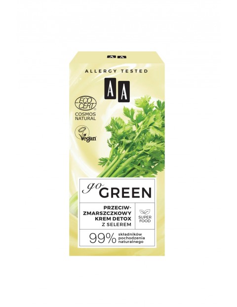 AA Go Green przeciwzmarszczkowy krem detox z selerem NATURAL 50 ml