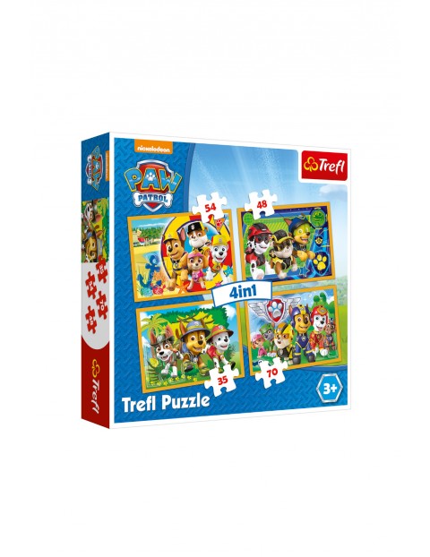 Puzzle Psi Patrol 4w1 - Zawsze na czas 3+