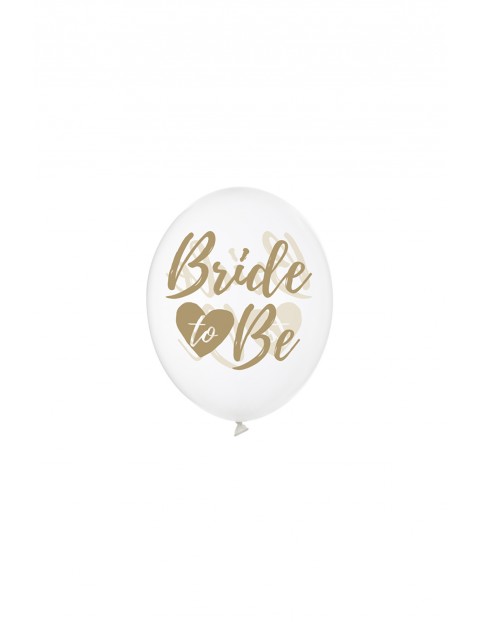 Balony Strong - Crystal Clear ze złotym nadrukiem "Bride to be" 50 szt.