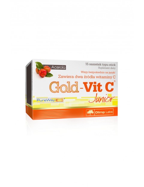 Gold-Vit C Junior malinowy 15 saszetek typu stick 