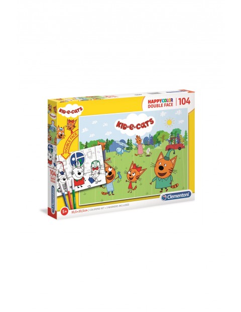 Puzzle happy color Kotki Clementoni-104 elementy wiek 5+