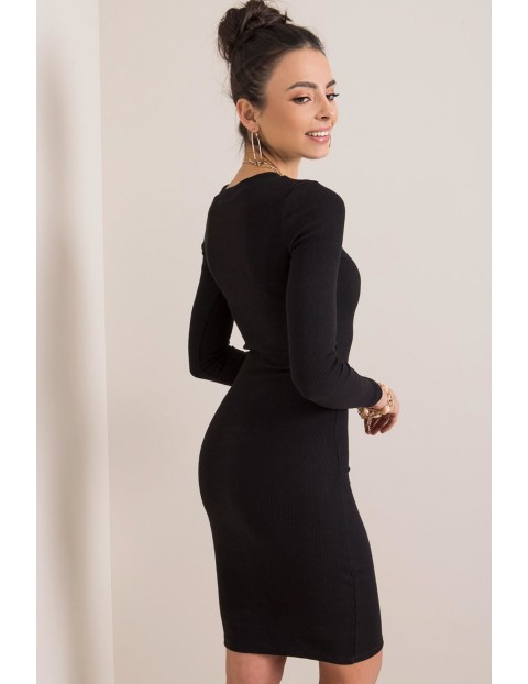RUE PARIS Obcisła sukienka damska - czarna 