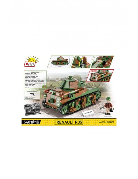 Klocki Cobi HC WWII /2553/ RENAULT R35 - 537  elementów wiek 9+ 