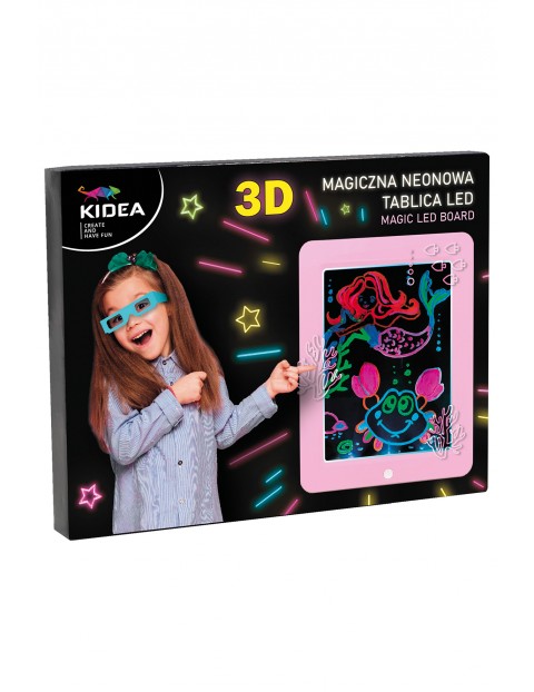 Magiczna neonowa tablica 3d led   - różowa