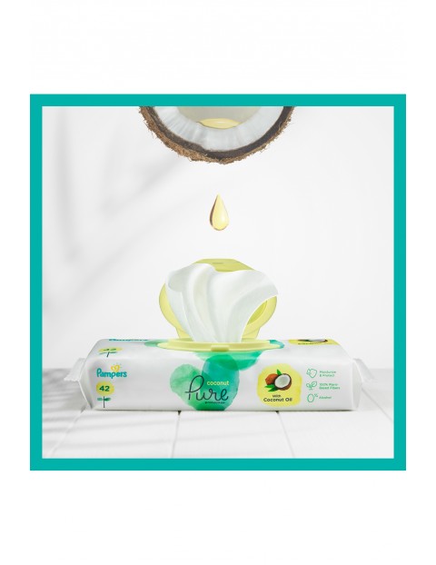 Pampers Coconut Pure Nawilżane Chusteczki dla dzieci 18x42szt.