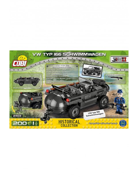 Klocki COBI 2403 VW Typ 166 Schwimmwagen Historical Collection - 200 el wiek 5+