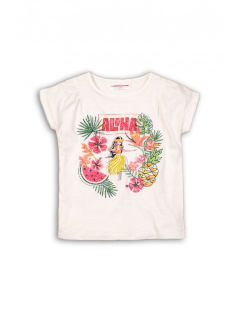 T-shirt z kolorowym nadrukiem Aloha